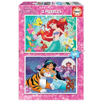 Disney prinsessor: Ariel och Jasmin, 2x48 bitar