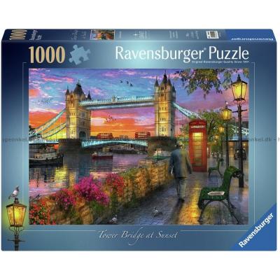 Davison: Tower Bridge vid skymring, 1000 bitar